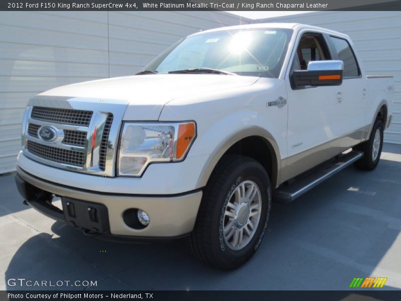 White Platinum Metallic Tri-Coat / King Ranch Chaparral Leather 2012 Ford F150 King Ranch SuperCrew 4x4