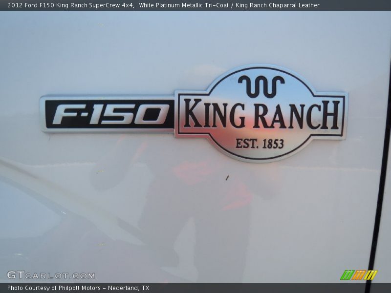 White Platinum Metallic Tri-Coat / King Ranch Chaparral Leather 2012 Ford F150 King Ranch SuperCrew 4x4