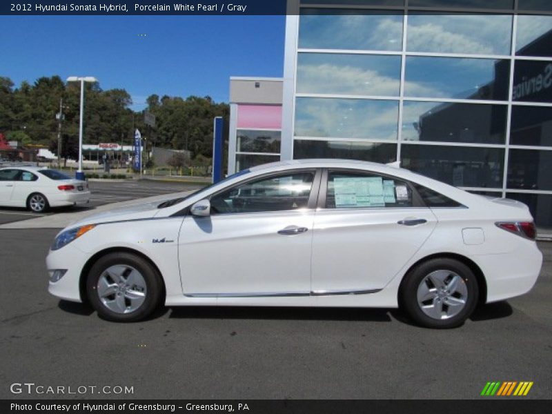 Porcelain White Pearl / Gray 2012 Hyundai Sonata Hybrid