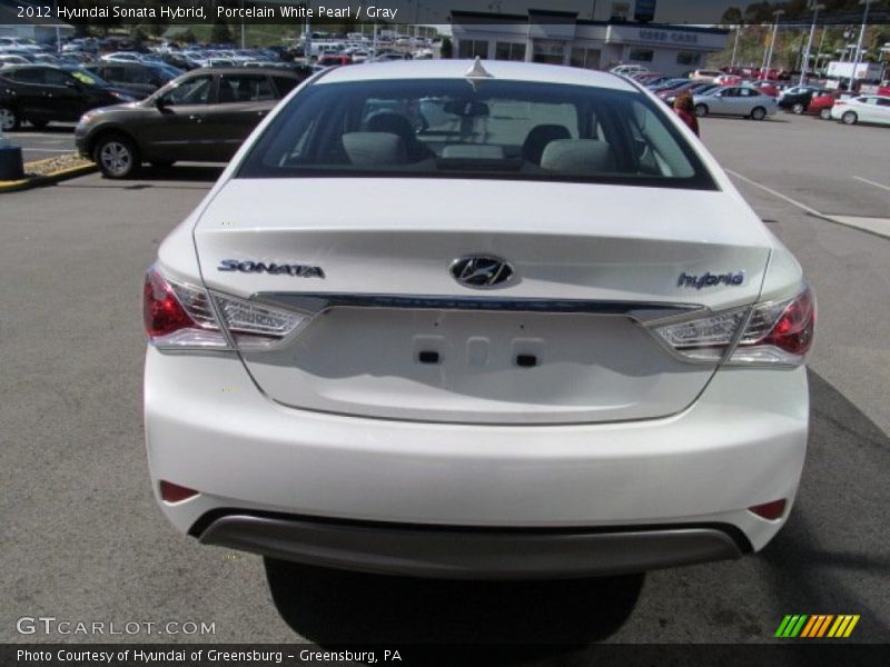 Porcelain White Pearl / Gray 2012 Hyundai Sonata Hybrid