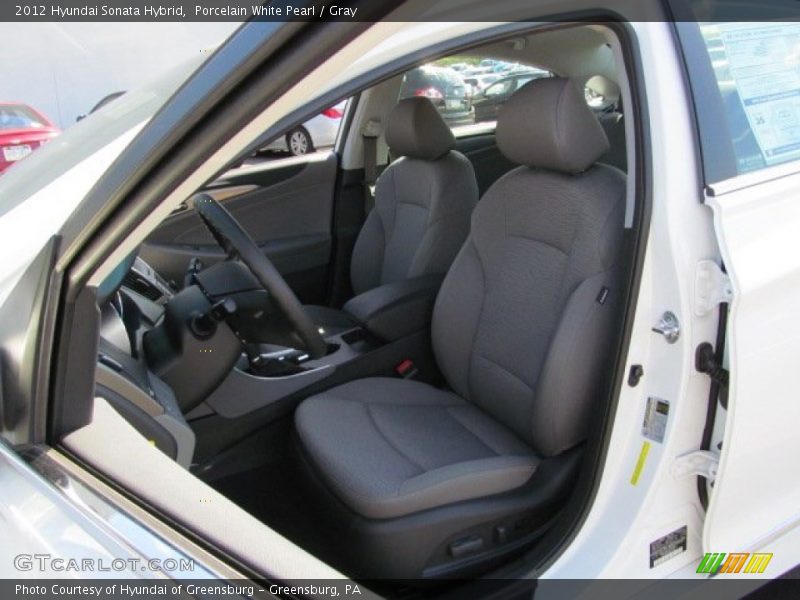 Porcelain White Pearl / Gray 2012 Hyundai Sonata Hybrid