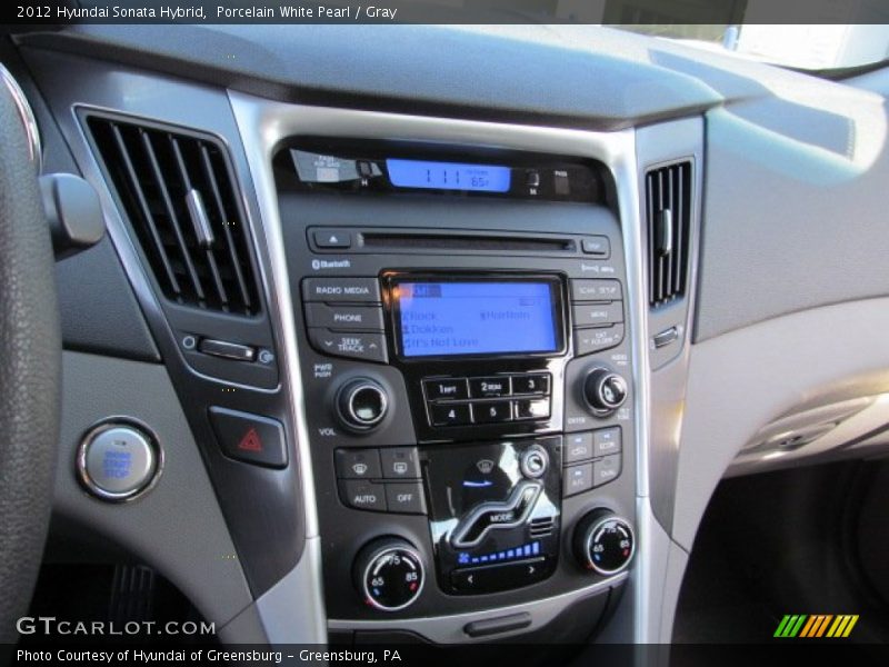 Porcelain White Pearl / Gray 2012 Hyundai Sonata Hybrid