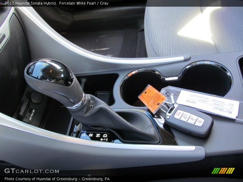 Porcelain White Pearl / Gray 2012 Hyundai Sonata Hybrid