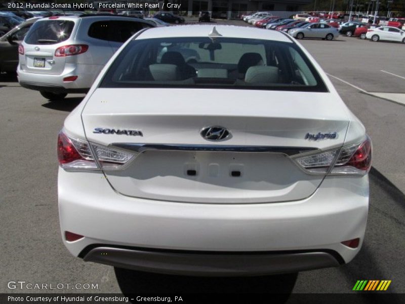 Porcelain White Pearl / Gray 2012 Hyundai Sonata Hybrid