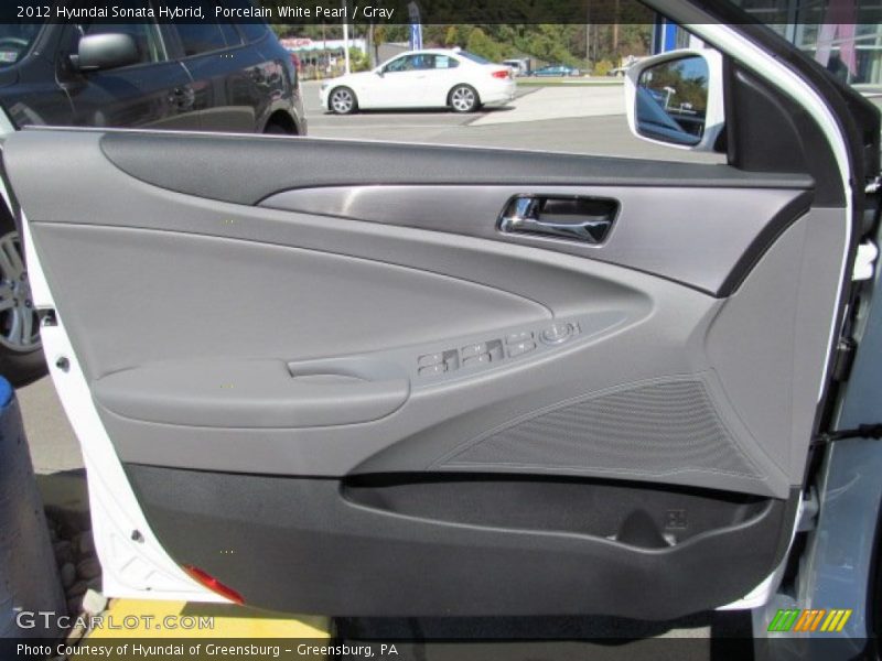 Porcelain White Pearl / Gray 2012 Hyundai Sonata Hybrid