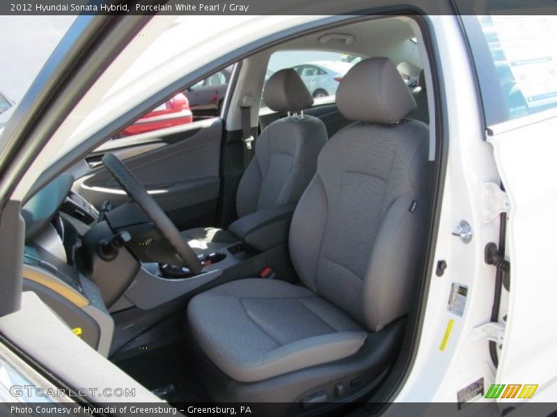 Porcelain White Pearl / Gray 2012 Hyundai Sonata Hybrid