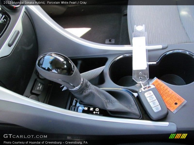Porcelain White Pearl / Gray 2012 Hyundai Sonata Hybrid