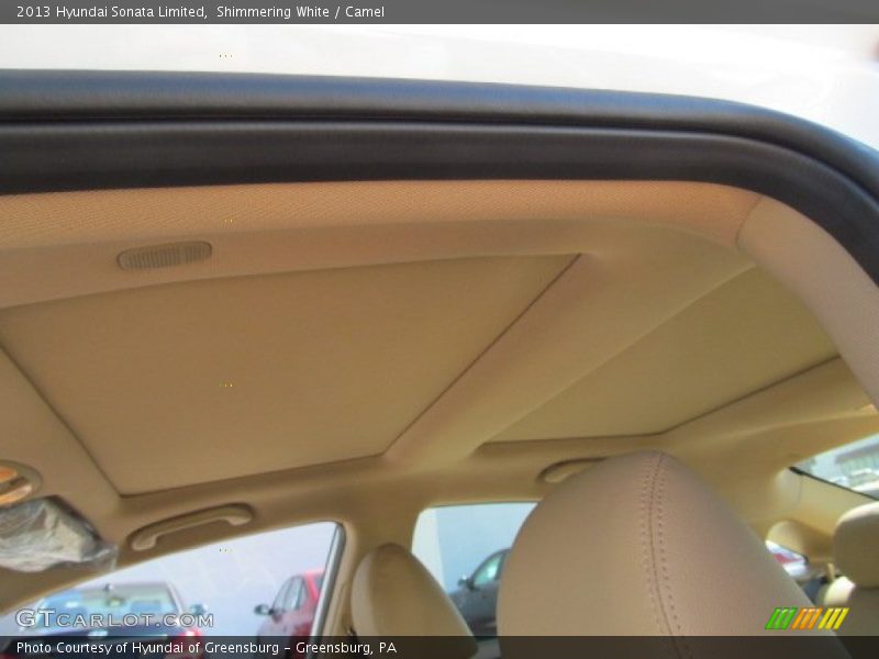 Shimmering White / Camel 2013 Hyundai Sonata Limited