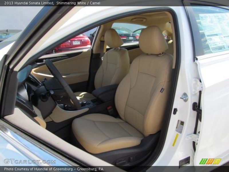 Shimmering White / Camel 2013 Hyundai Sonata Limited