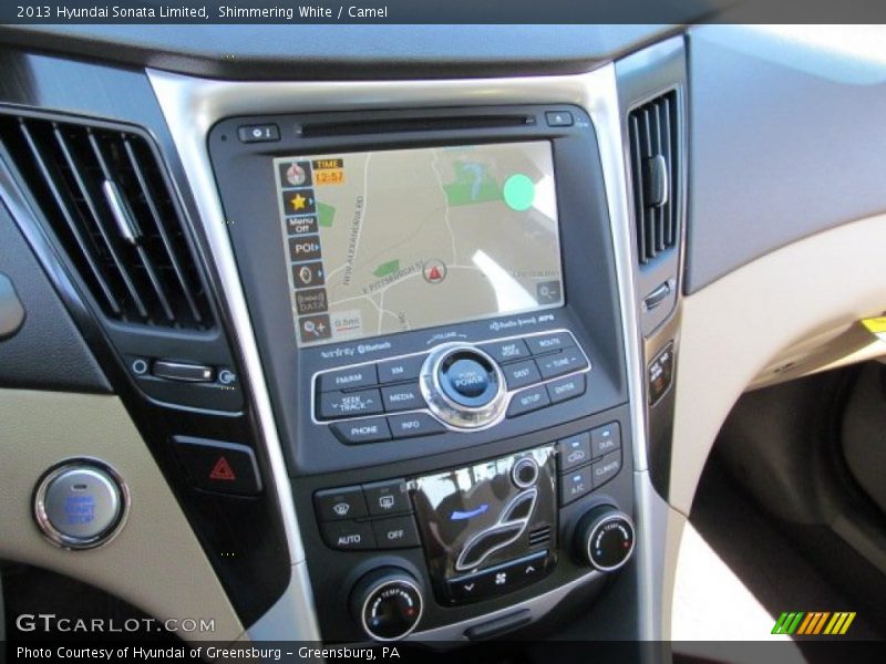 Shimmering White / Camel 2013 Hyundai Sonata Limited