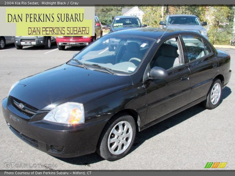 Midnight Black / Gray 2004 Kia Rio Sedan