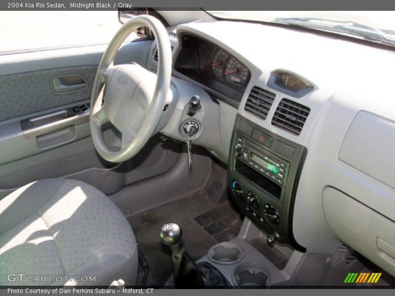 Midnight Black / Gray 2004 Kia Rio Sedan