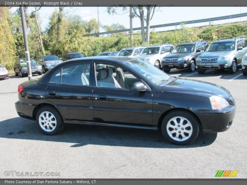 Midnight Black / Gray 2004 Kia Rio Sedan