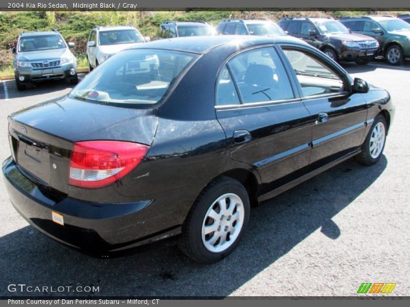 Midnight Black / Gray 2004 Kia Rio Sedan