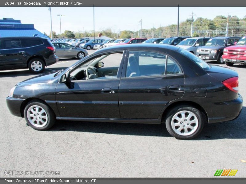 Midnight Black / Gray 2004 Kia Rio Sedan
