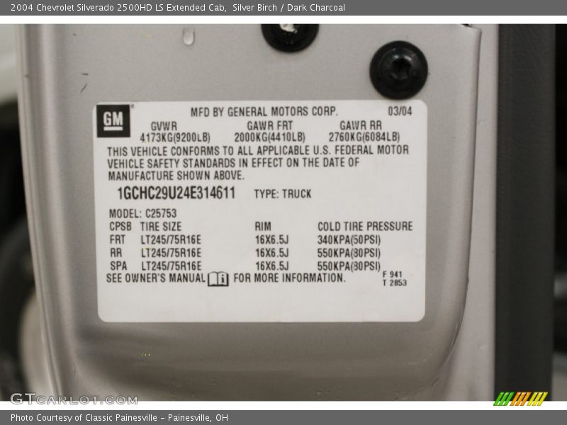 Silver Birch / Dark Charcoal 2004 Chevrolet Silverado 2500HD LS Extended Cab