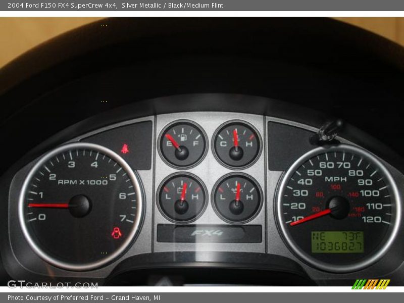 Silver Metallic / Black/Medium Flint 2004 Ford F150 FX4 SuperCrew 4x4