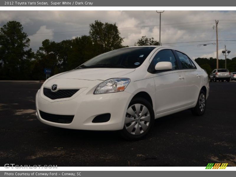 Super White / Dark Gray 2012 Toyota Yaris Sedan