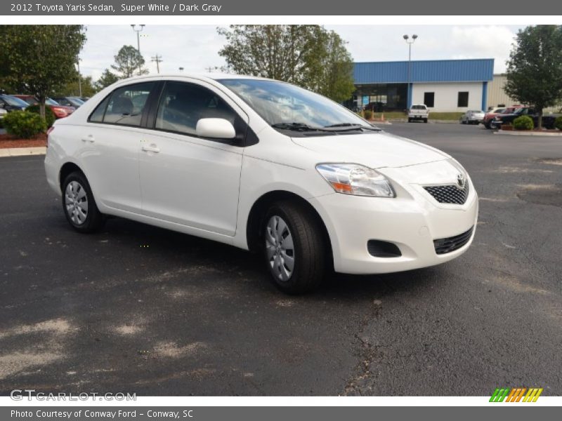 Super White / Dark Gray 2012 Toyota Yaris Sedan