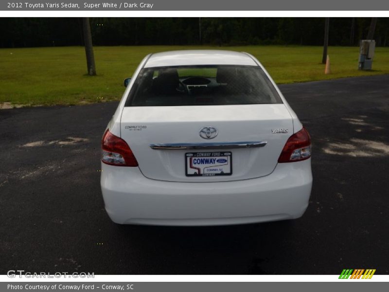 Super White / Dark Gray 2012 Toyota Yaris Sedan