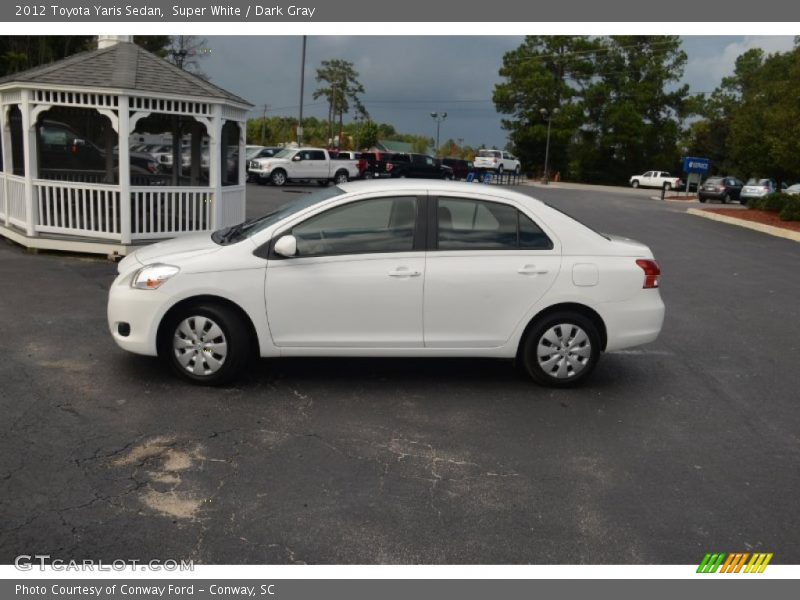 Super White / Dark Gray 2012 Toyota Yaris Sedan