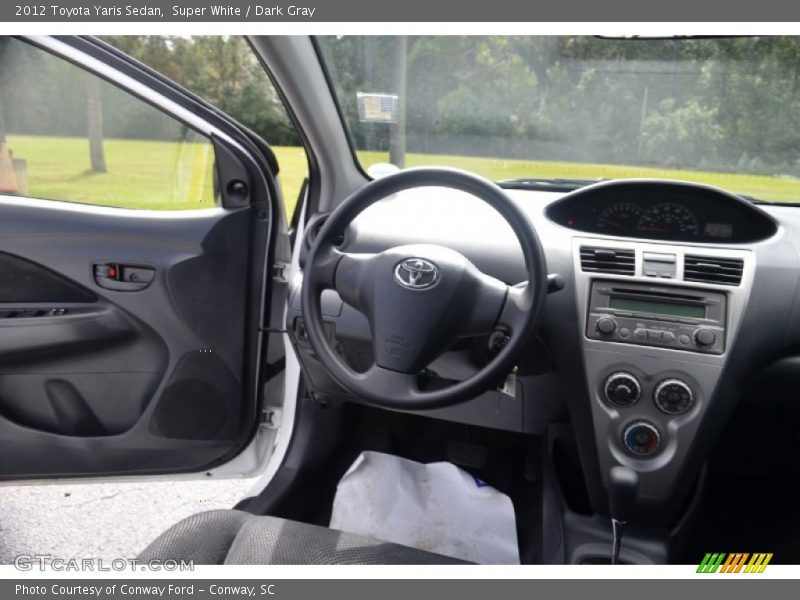 Super White / Dark Gray 2012 Toyota Yaris Sedan