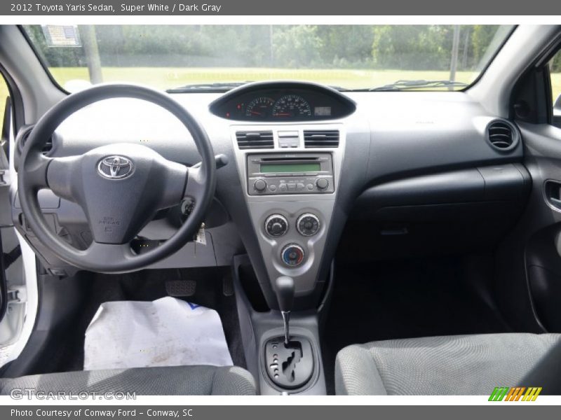 Super White / Dark Gray 2012 Toyota Yaris Sedan