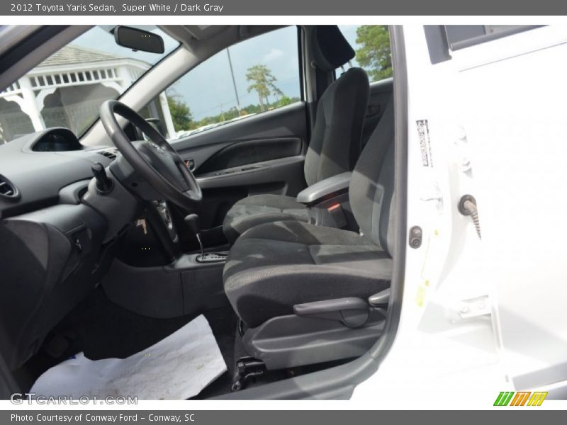 Super White / Dark Gray 2012 Toyota Yaris Sedan