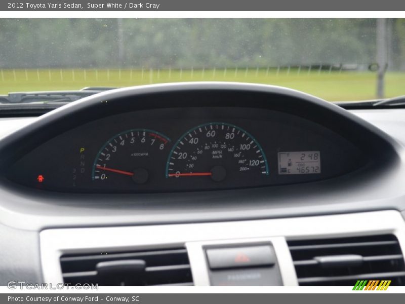 Super White / Dark Gray 2012 Toyota Yaris Sedan