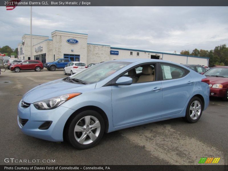 Blue Sky Metallic / Beige 2011 Hyundai Elantra GLS