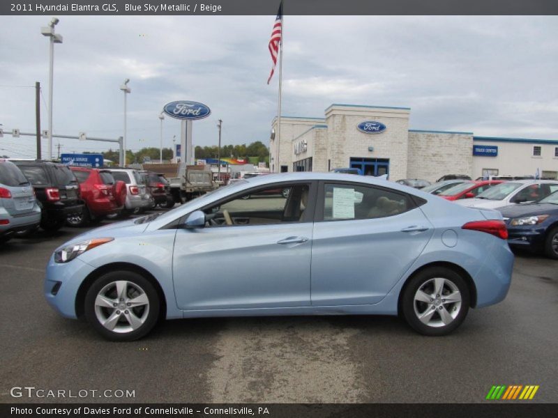 Blue Sky Metallic / Beige 2011 Hyundai Elantra GLS