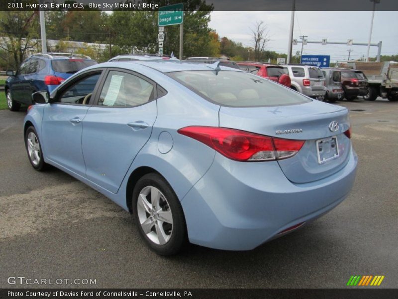 Blue Sky Metallic / Beige 2011 Hyundai Elantra GLS