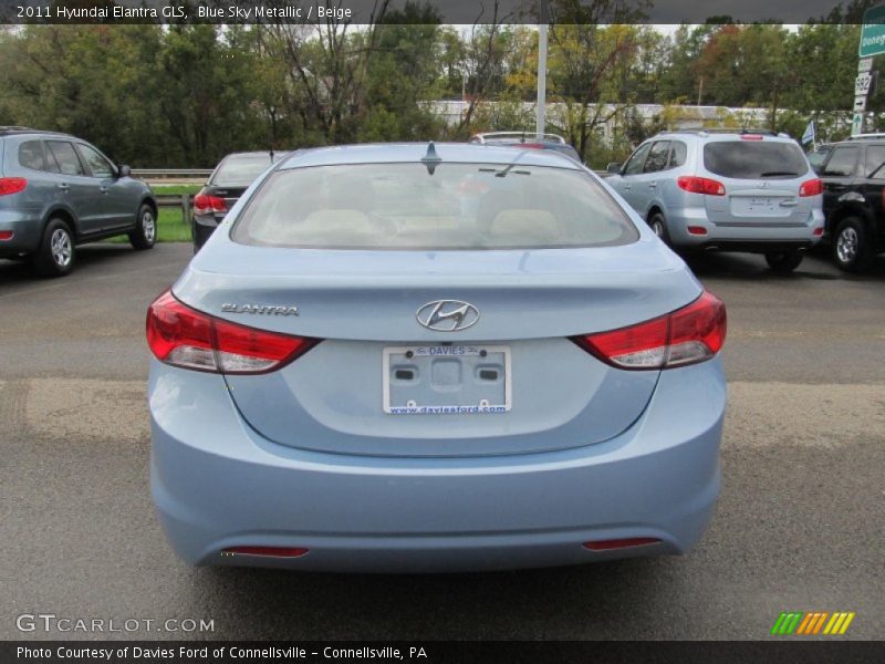 Blue Sky Metallic / Beige 2011 Hyundai Elantra GLS