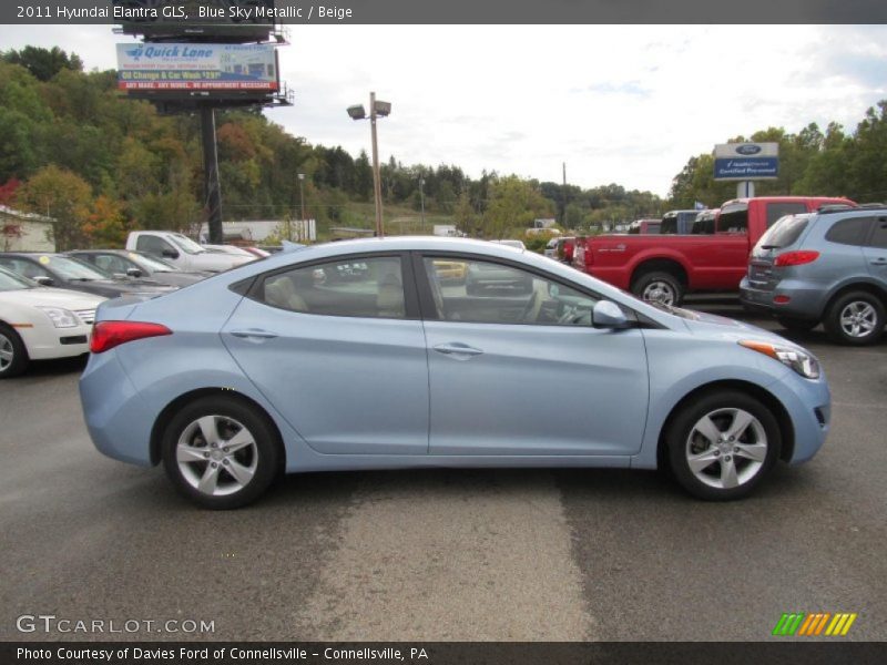 Blue Sky Metallic / Beige 2011 Hyundai Elantra GLS