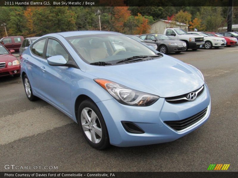 Blue Sky Metallic / Beige 2011 Hyundai Elantra GLS
