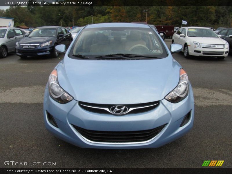 Blue Sky Metallic / Beige 2011 Hyundai Elantra GLS