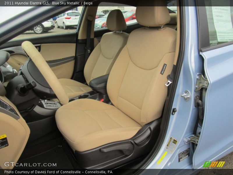 Blue Sky Metallic / Beige 2011 Hyundai Elantra GLS