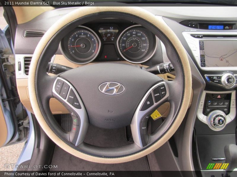 Blue Sky Metallic / Beige 2011 Hyundai Elantra GLS