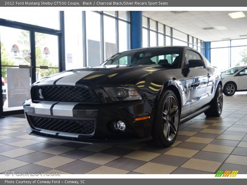 Black / Charcoal Black/Silver Recaro Sport Seats 2012 Ford Mustang Shelby GT500 Coupe
