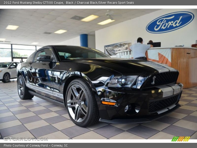 Black / Charcoal Black/Silver Recaro Sport Seats 2012 Ford Mustang Shelby GT500 Coupe