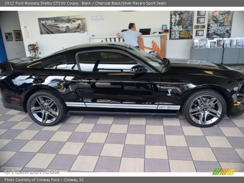 Black / Charcoal Black/Silver Recaro Sport Seats 2012 Ford Mustang Shelby GT500 Coupe