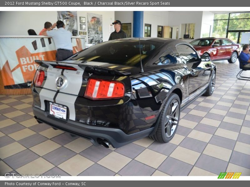 Black / Charcoal Black/Silver Recaro Sport Seats 2012 Ford Mustang Shelby GT500 Coupe