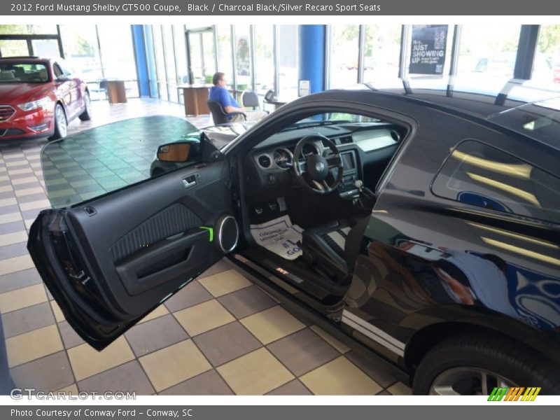 Black / Charcoal Black/Silver Recaro Sport Seats 2012 Ford Mustang Shelby GT500 Coupe