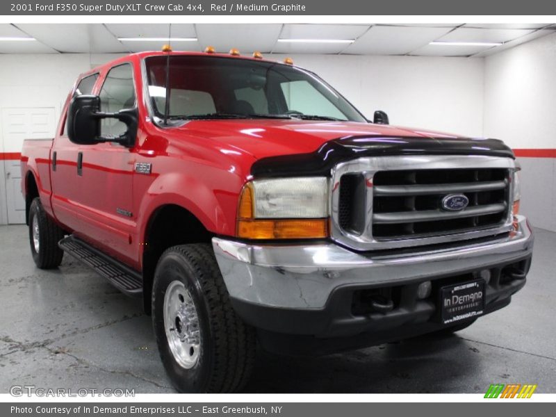 Red / Medium Graphite 2001 Ford F350 Super Duty XLT Crew Cab 4x4