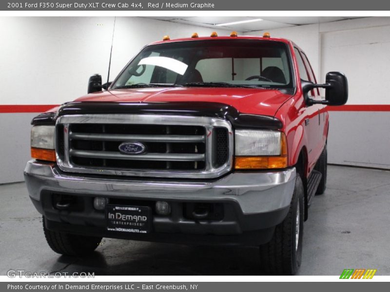 Red / Medium Graphite 2001 Ford F350 Super Duty XLT Crew Cab 4x4