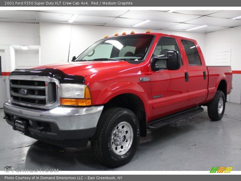 Red / Medium Graphite 2001 Ford F350 Super Duty XLT Crew Cab 4x4
