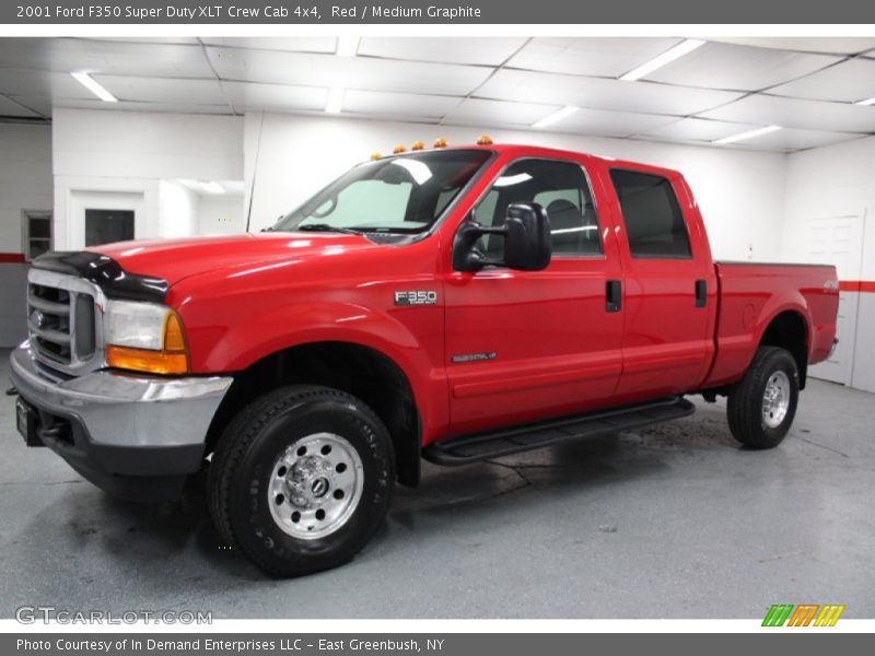 Red / Medium Graphite 2001 Ford F350 Super Duty XLT Crew Cab 4x4