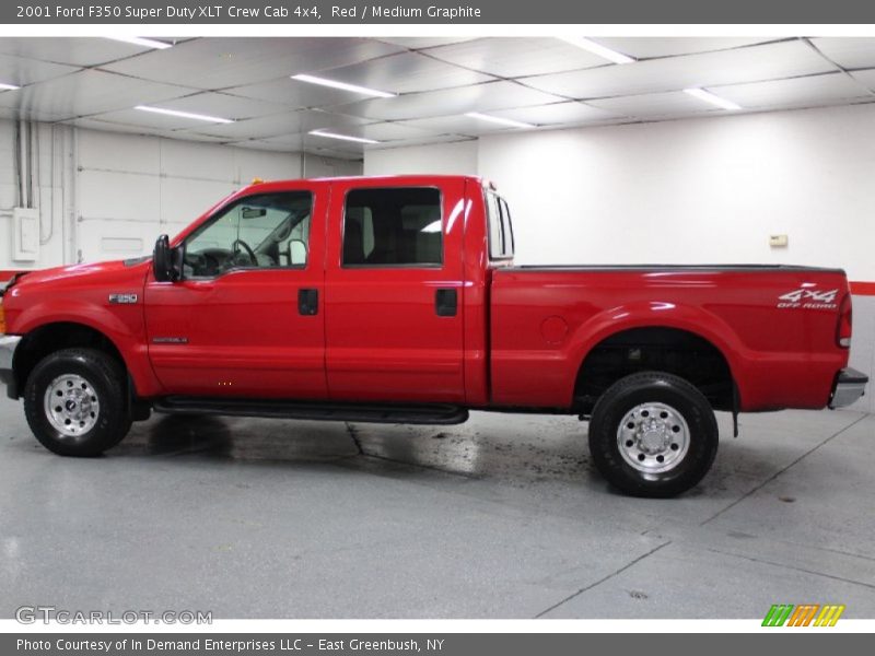 Red / Medium Graphite 2001 Ford F350 Super Duty XLT Crew Cab 4x4