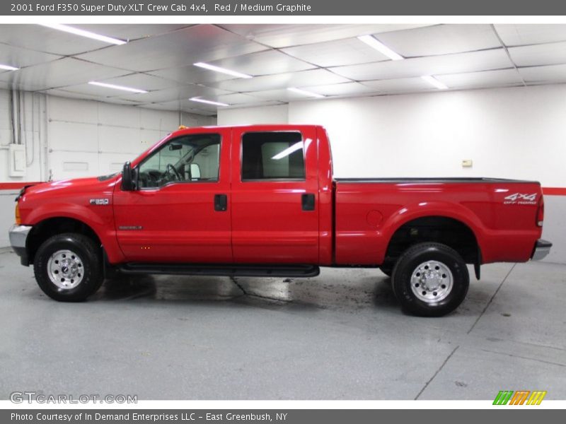 Red / Medium Graphite 2001 Ford F350 Super Duty XLT Crew Cab 4x4