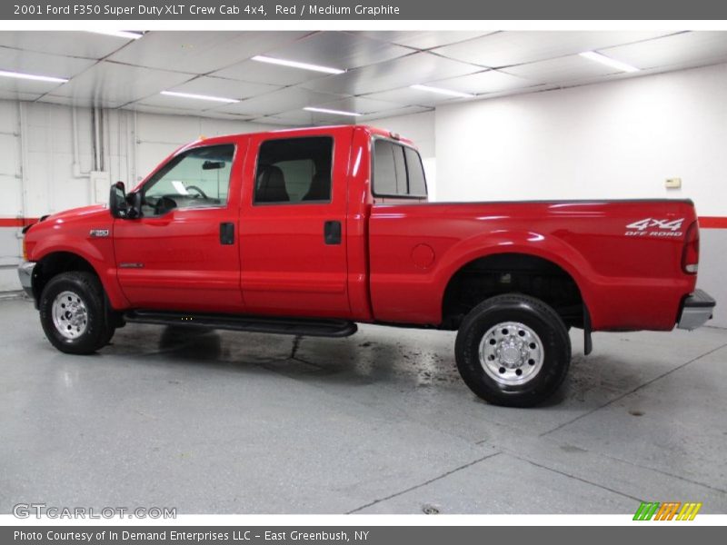 Red / Medium Graphite 2001 Ford F350 Super Duty XLT Crew Cab 4x4